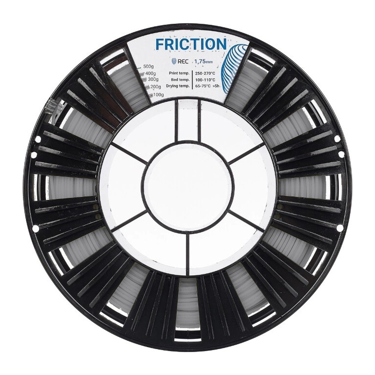 Пластик FRICTION (NYLON) REC для 3D принтера, 1,75 мм, серый, 0,5 кг