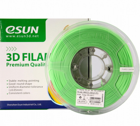 PLA+ пластик ESUN, 1.75 мм, ярко-зеленый, 1 кг