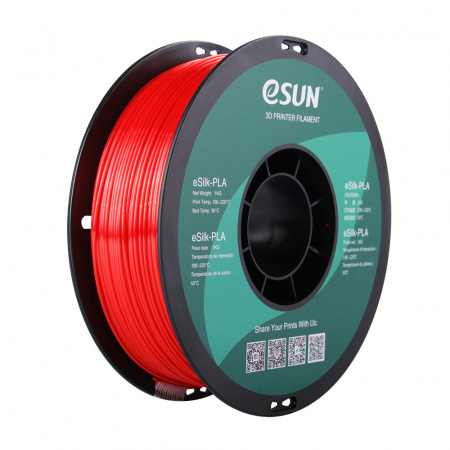 eSilk-PLA пластик ESUN, 1.75 мм, красный, 1 кг