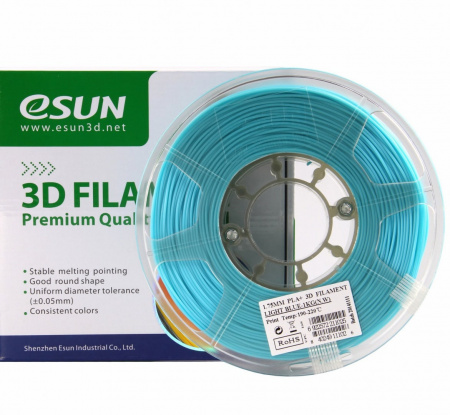 PLA+ пластик ESUN, 1.75 мм, голубой, 1 кг