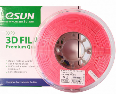 PLA+ пластик ESUN, 1.75 мм, розовый, 1 кг