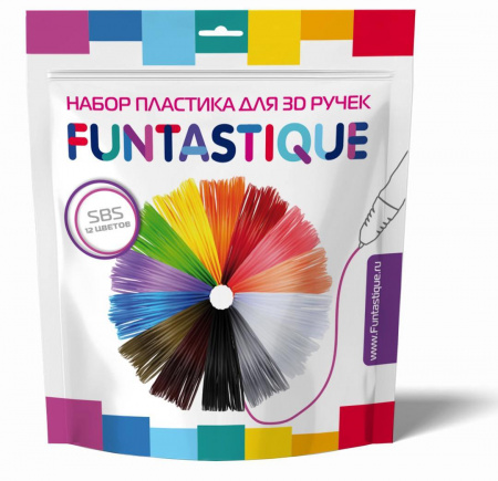 Комплект SBS-пластика Funtastique для 3D-ручек - 12 цветов