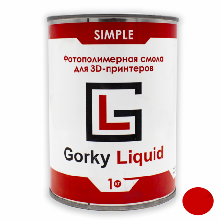 Фотополимерная смола Gorky Liquid "Simple", красный, 1 кг