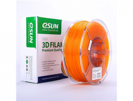 PLA пластик ESUN, 1.75 мм, прозрачный оранжевый , 1 кг