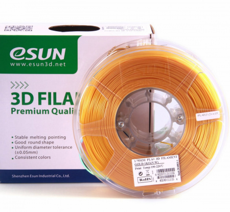 PLA+ пластик ESUN, 1.75 мм, золотой, 1 кг